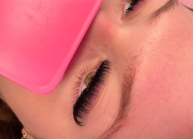 Close-up of luxurious eyelash extensions at Lyricstudiox, Saint Lucia, Queensland, AU.