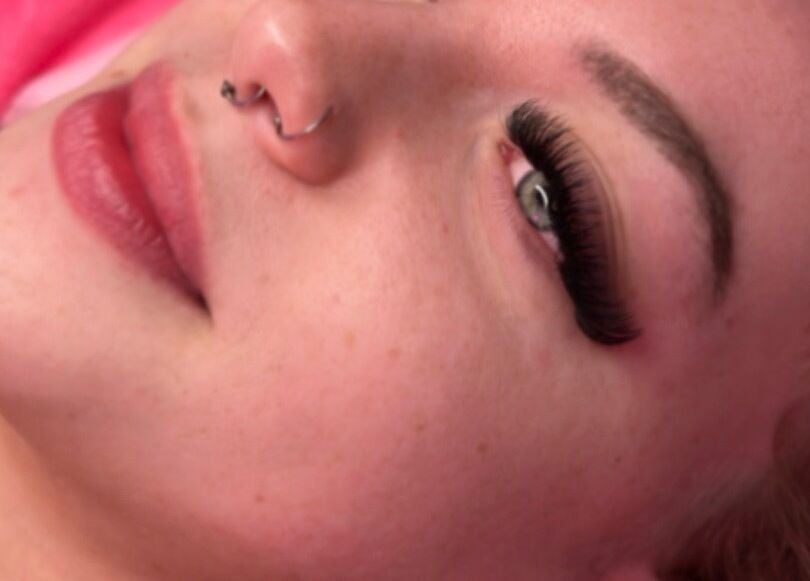 Close-up of eyelash extensions at Lyricstudiox, Saint Lucia, Queensland, AU, highlighting beauty service.