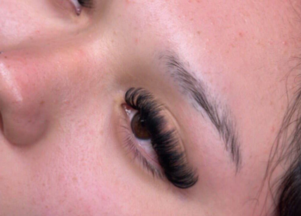 Close-up of eyelash extensions at Lyricstudiox, Saint Lucia, Queensland, AU.