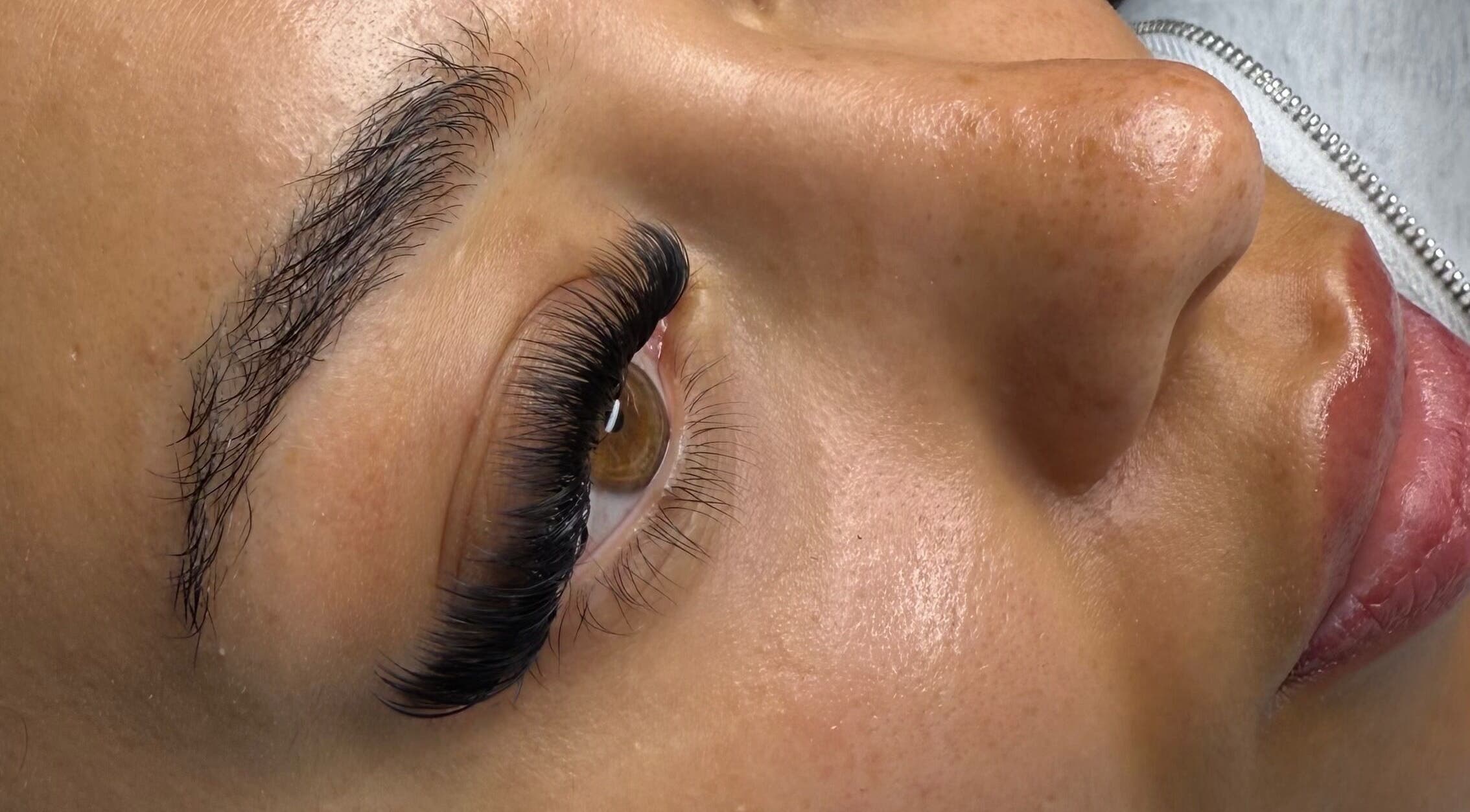 Close-up of stylish eyelashes at Styliss, Sheffield, England, GB, showcasing beauty services.