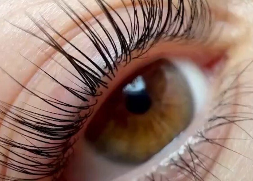 Close-up of enhanced lashes at Ola’s Studio26 in Cheltenham, England, GB.