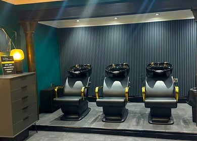 Elegant wash stations at Nuyu Hair & Beauty Salon in Lichfield, England, GB, offering premium hair care services.