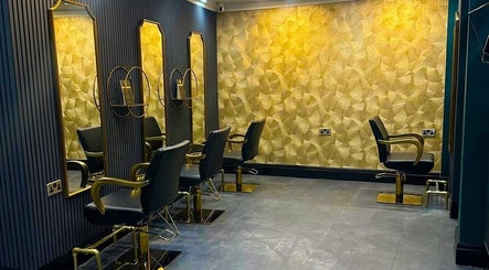 Luxurious styling chairs and elegant decor at Nuyu Hair & Beauty Salon, Lichfield, England, GB.