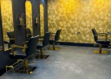NUYU Hair & Beauty Salon Lichfield features sleek chairs in a glamorous setting, Lichfield, England, GB.