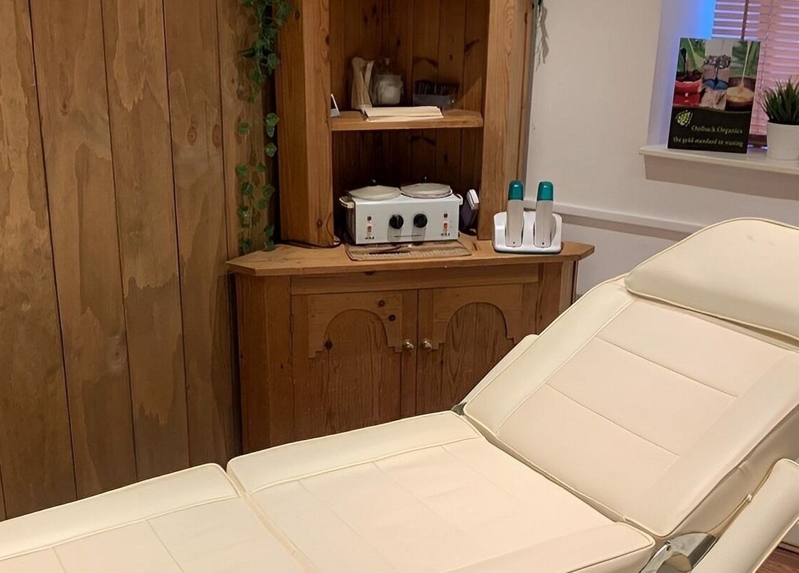 Relaxation room at Menevia Bathhouse and Spa, St Davids, Wales, GB; features a comfortable treatment bed.