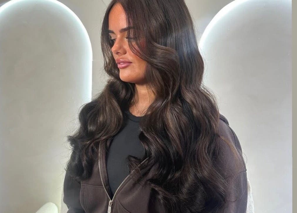 Stylish brunette waves at Slae Salon, North Shields, England, GB, showcasing professional hair styling expertise.