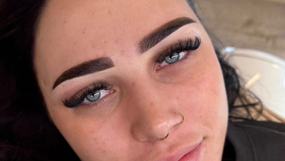 Close-up of expertly styled eyelashes at Vanilla Lash & Beauty, Melbourne, Victoria, AU.