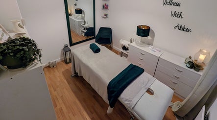 Relaxing treatment room at Abbie Bellchambers Hair Salon in Shepshed, England, GB, featuring cozy decor.