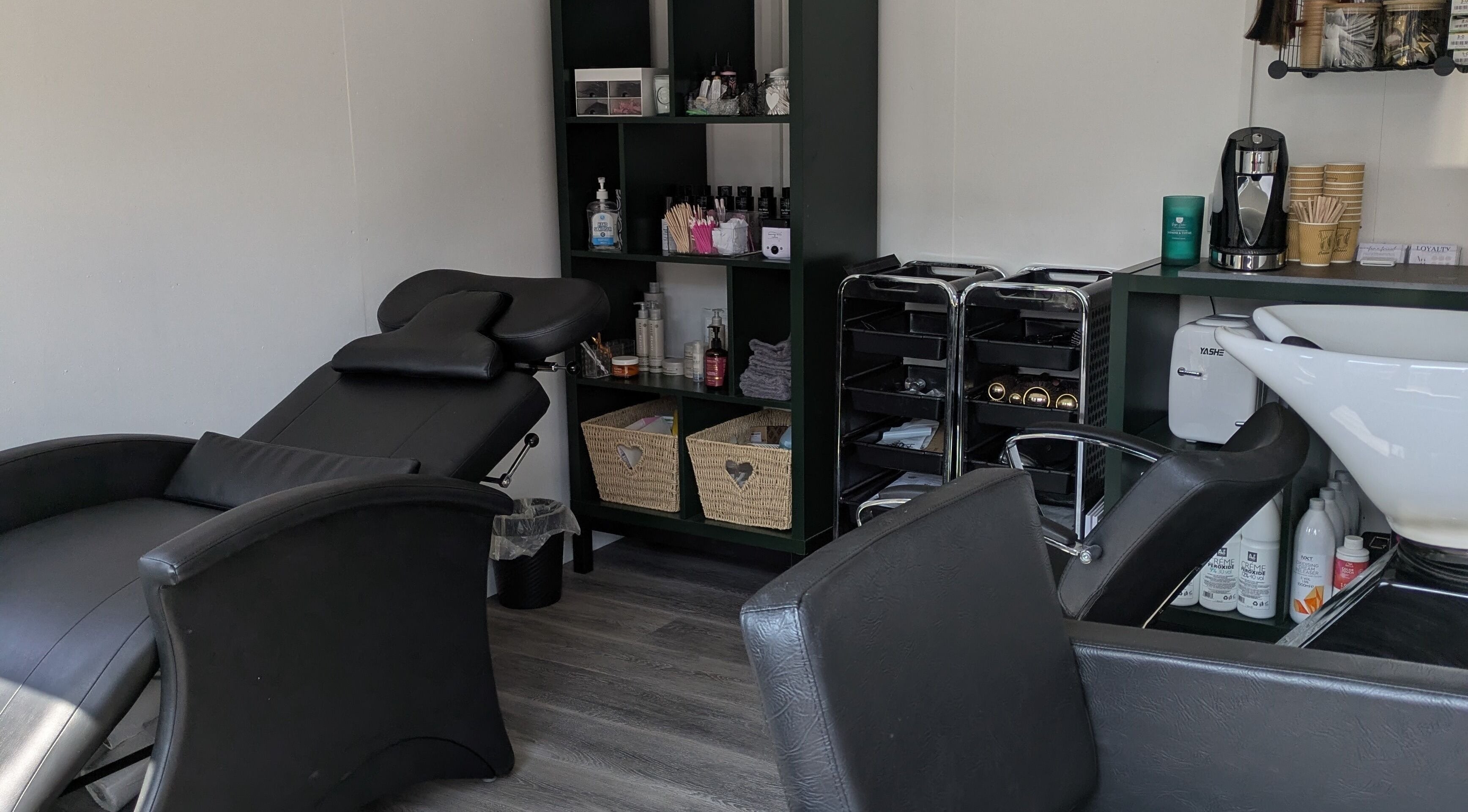 Cozy interior of Abbie Bellchambers Hair Salon in Shepshed, England, GB, featuring professional salon equipment.