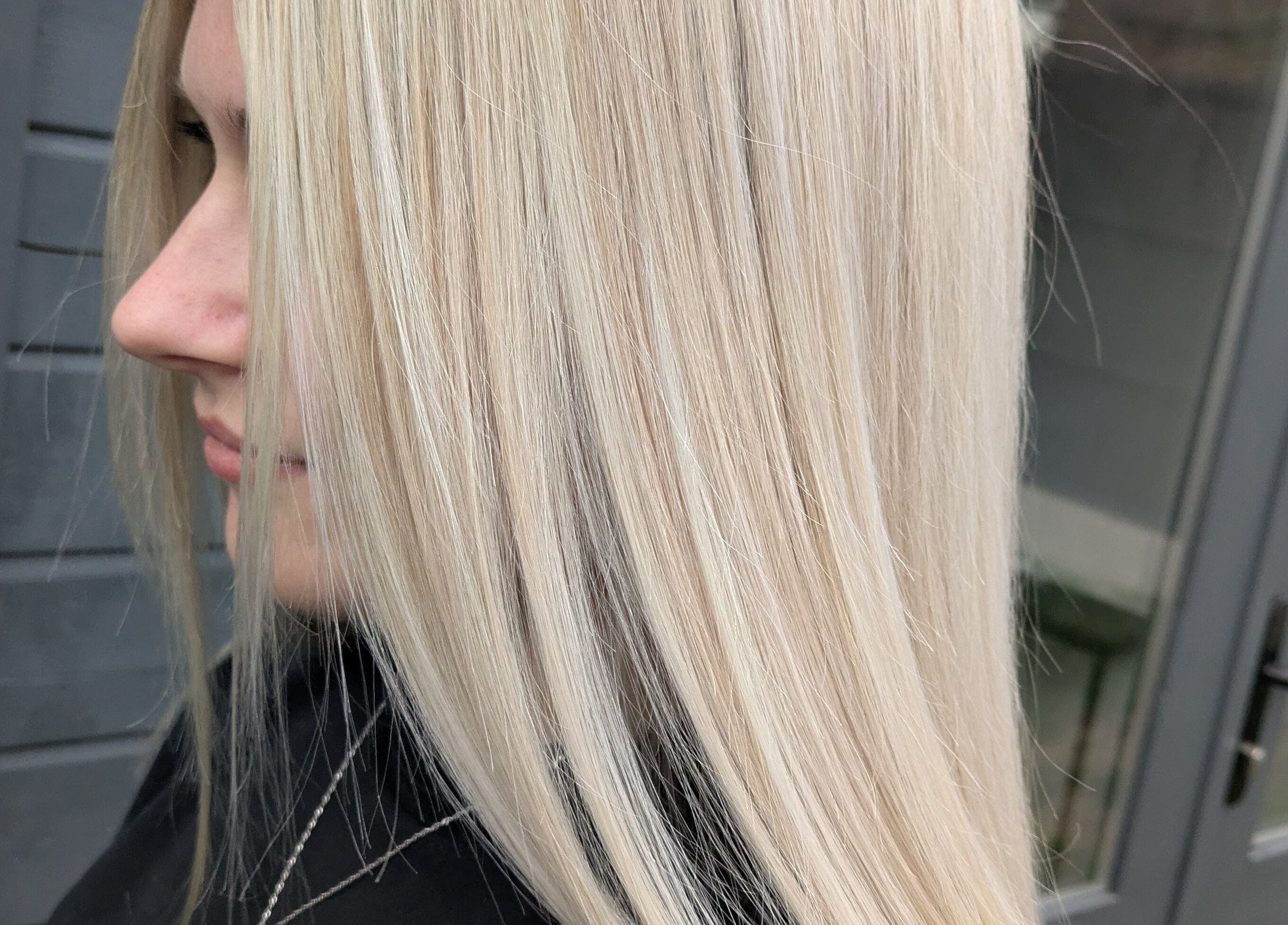 Blonde hair styled elegantly at Abbie Bellchambers Hair Salon in Shepshed, England, GB.