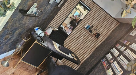Stylish nail care area at All Things Beauty in Wakefield, England, GB with modern decor and relaxing ambiance.