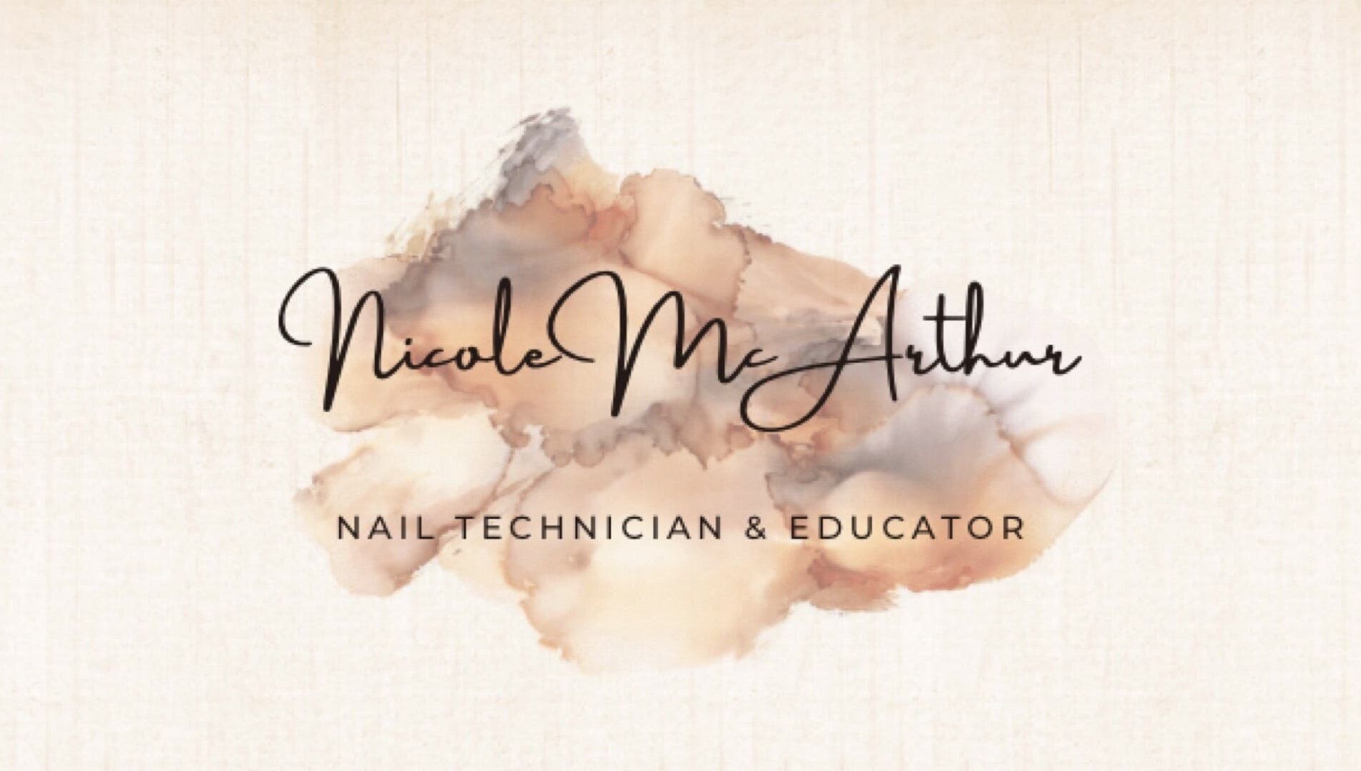 Elegant logo of Nicole Mc Arthur Nail Tech in Ayr, Scotland, GB featuring artistic watercolor design.