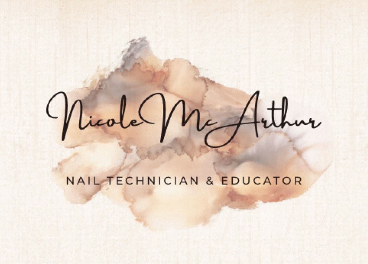 Elegant logo of Nicole Mc Arthur Nail Tech in Ayr, Scotland, GB featuring artistic watercolor design.