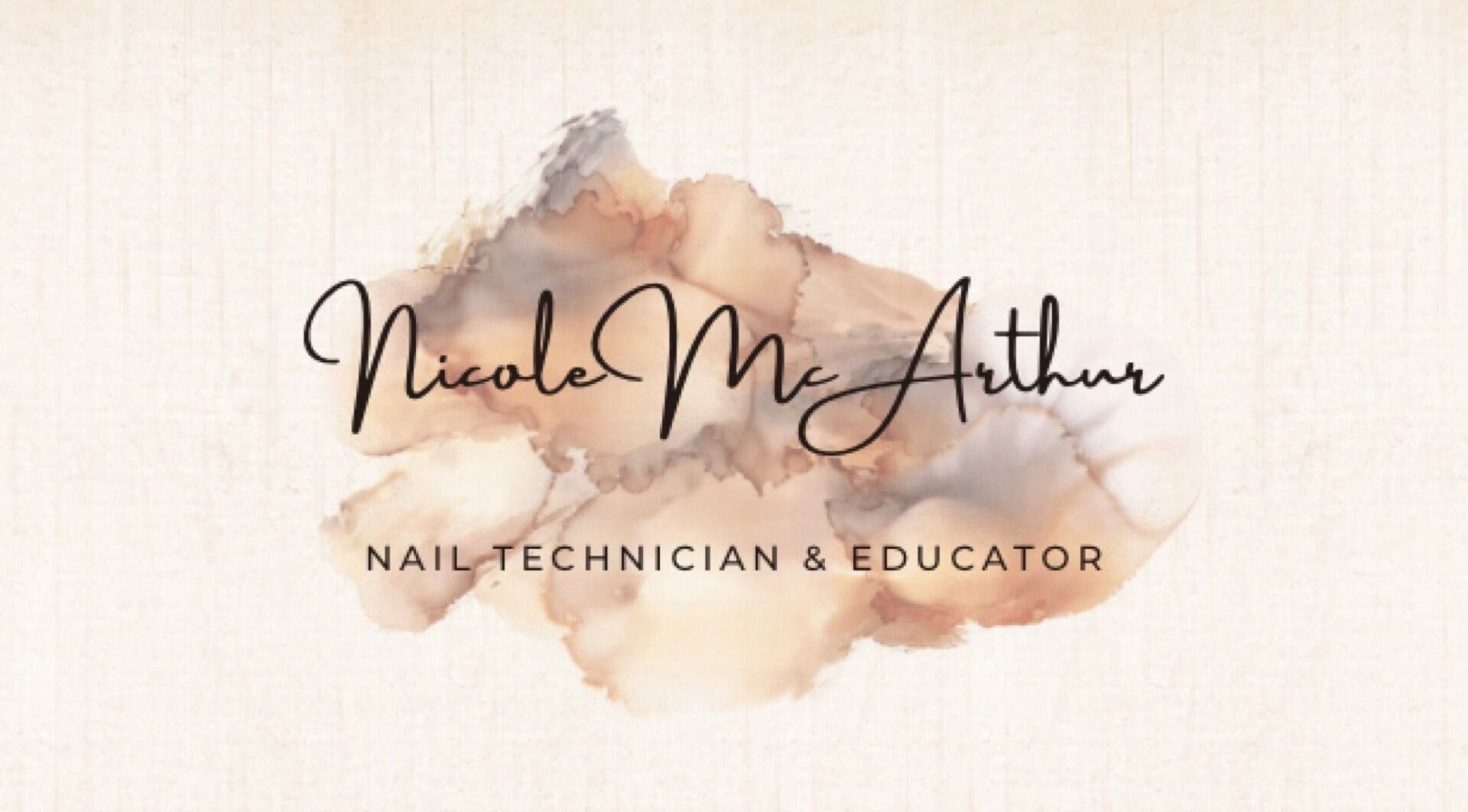 Elegant logo of Nicole Mc Arthur Nail Tech in Ayr, Scotland, GB featuring artistic watercolor design.