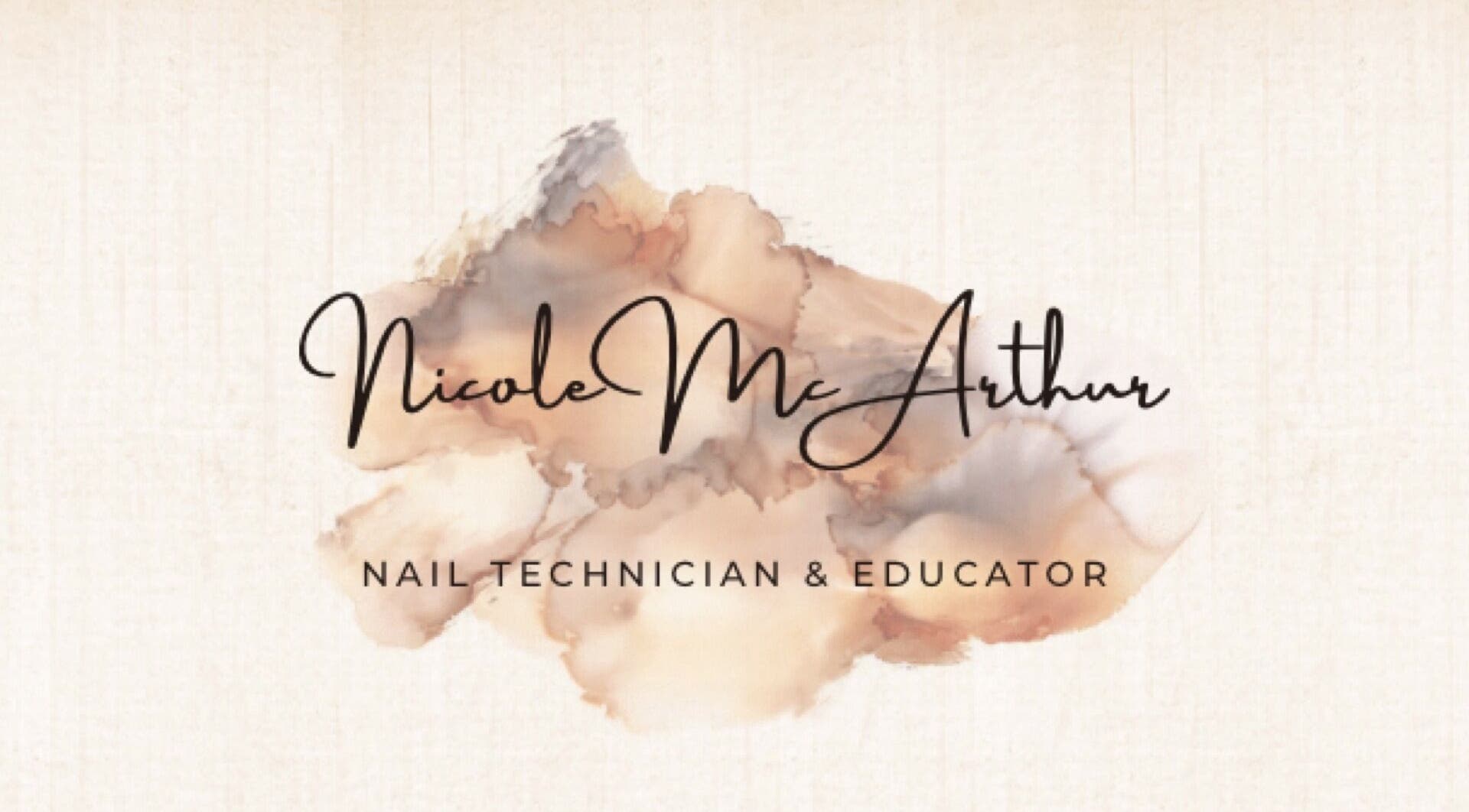 Nicole Mc Arthur Nail Tech logo in Ayr, Scotland, GB featuring sophisticated brush effects.