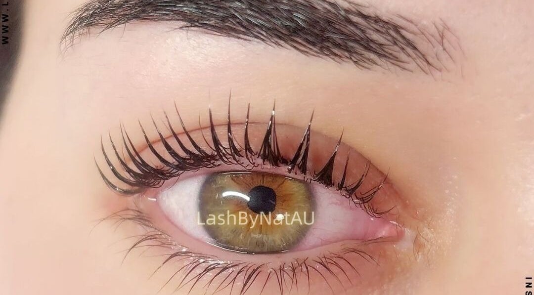 Close-up of expertly styled lashes at Lash by Nat, Redbank Plains, Queensland, AU.