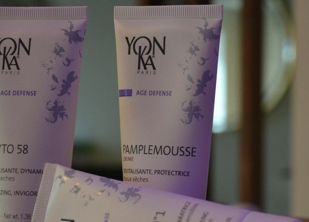 Premium Yon-Ka products displayed at Peony Bliss Beauty Bar, Dieppe, New Brunswick, CA.