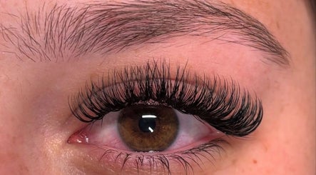 Close-up of expertly applied eyelash extensions at BY ALH, Essex, England, GB.