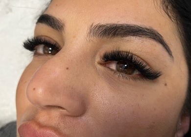Close-up of elegant eyelash extensions at The Beauty Spot_Cpt, Cape Town, Western Cape, ZA.