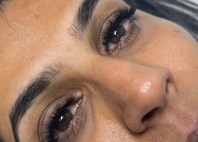 Close-up of elegant eyelash extensions at The Beauty Spot_Cpt, Cape Town, Western Cape, ZA.