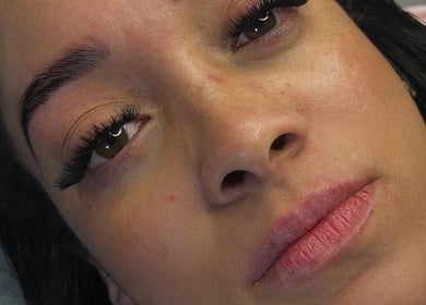 Close-up of a woman with lush eyelashes at The Beauty Spot_Cpt, Cape Town, Western Cape, ZA.