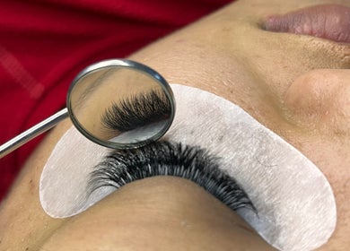 Eyelash extension application at The Beauty Spot Cpt in Cape Town, Western Cape, ZA highlighting precision.
