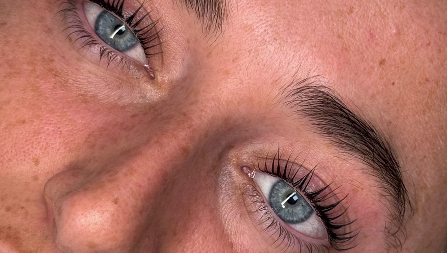 Close-up of styled eyelashes at BY.DW, Clydebank, Scotland, GB showcasing expert lash work.