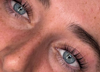Close-up of styled eyelashes at BY.DW, Clydebank, Scotland, GB showcasing expert lash work.