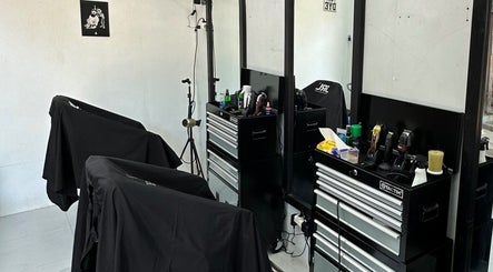 Gili Mates Barbershop interior with sleek stations in Nusa Tenggara Barat, Nusa Tenggara Barat, ID.