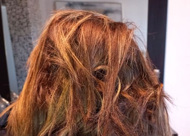 Close-up of styled hair at Miss J'z Hair and Beauty Bar, Cape Town, Western Cape, ZA.