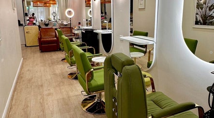 Stylish interior of Veronica Capri Hair Salon Sydney at Bondi Junction, New South Wales, AU with modern chairs.