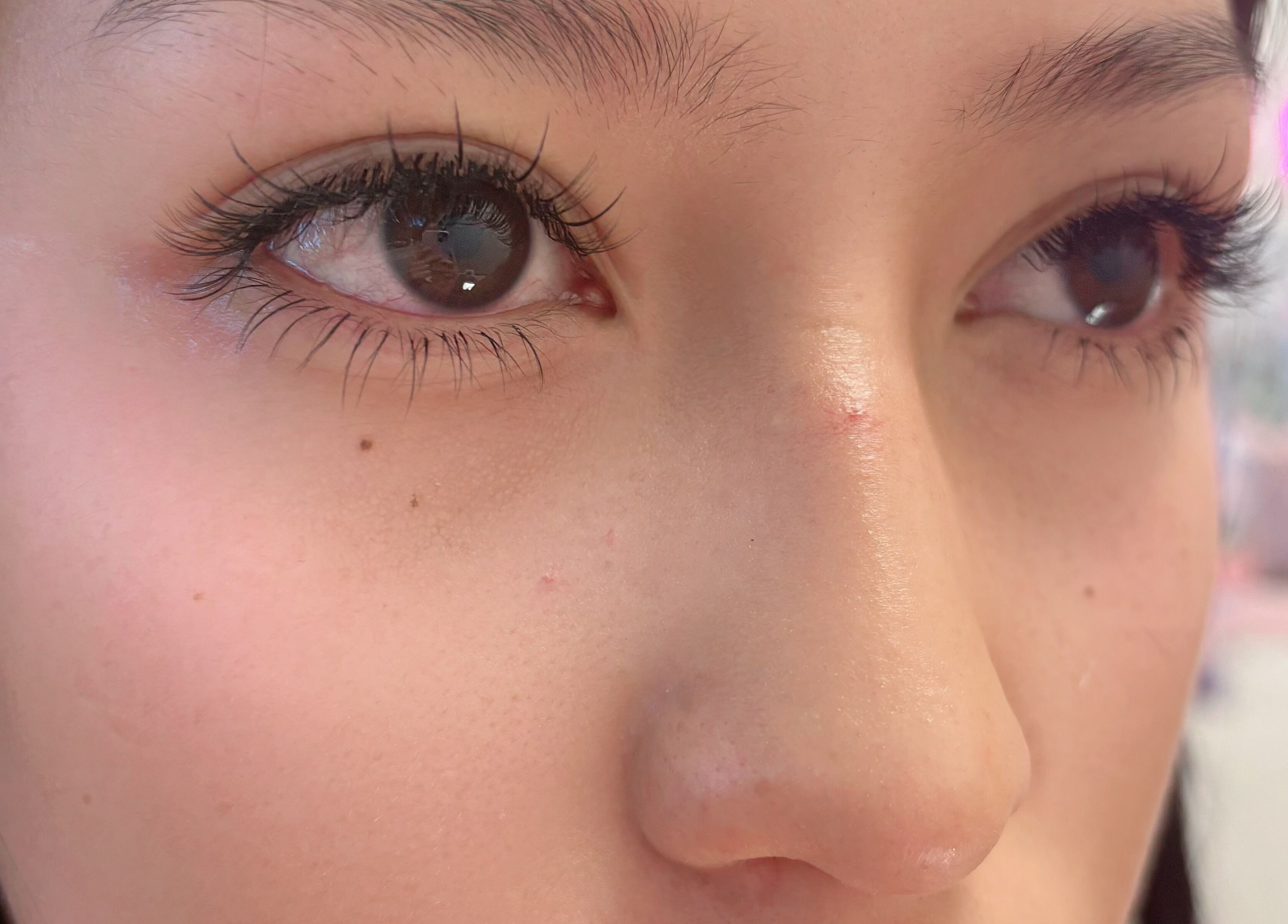 Close-up of expertly styled lashes at Andrea’s Lashes, West Valley City, Utah, US.