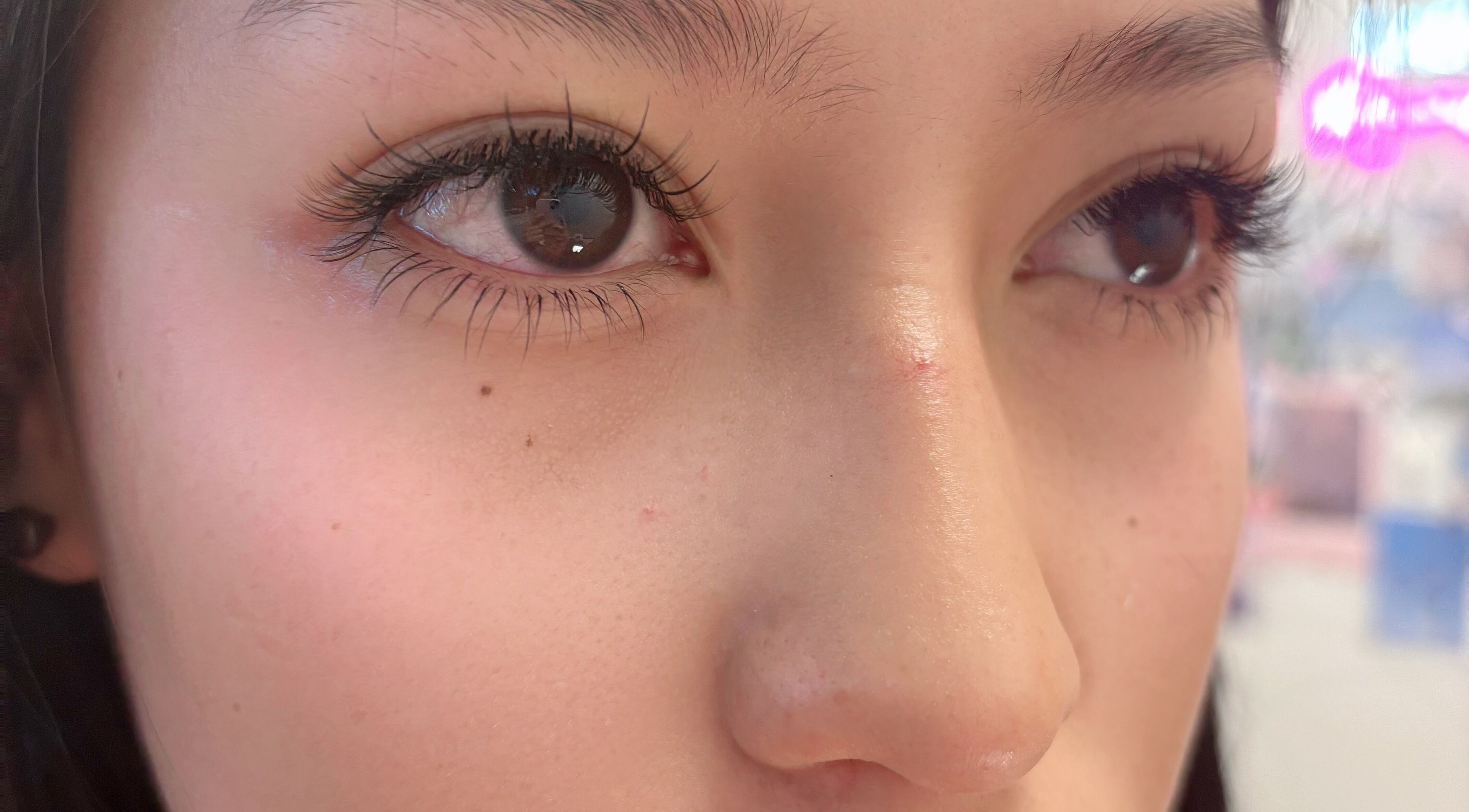 Close-up of expertly styled lashes at Andrea’s Lashes, West Valley City, Utah, US.