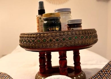 Intricate spa decor at U&I Thai Spa, showcasing wellness products in London, England, GB.