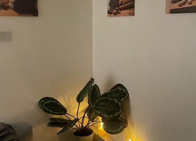 Tranquil plant setup in a cozy corner at U&I Thai Spa, London, England, GB.