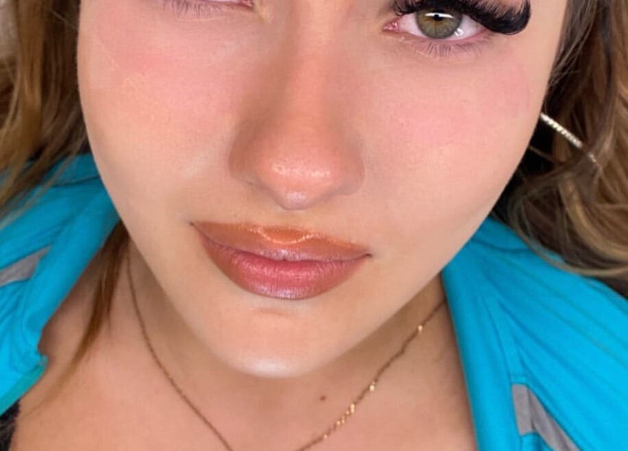 Close-up of a client's eyelashes enhanced at Lashvibe in Dublin, County Dublin, IE.