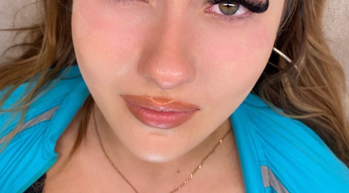 Close-up of a client's eyelashes enhanced at Lashvibe in Dublin, County Dublin, IE.