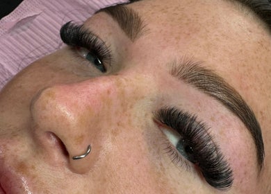 Close-up of luxurious lash extensions at Lashes n Brows by Gee, Mansfield, England, GB.
