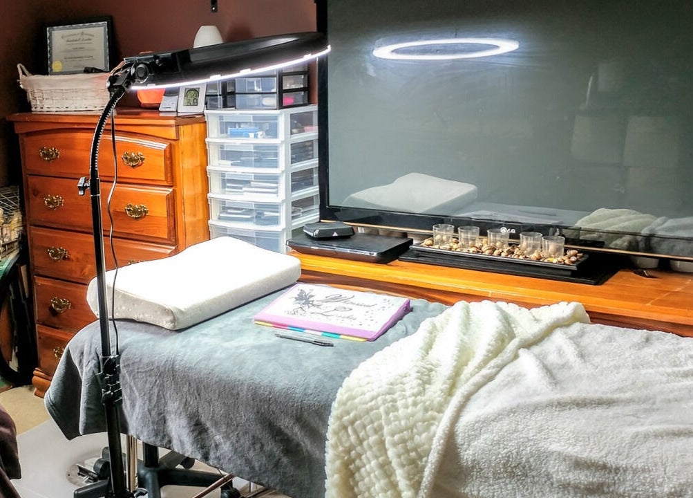 A cozy treatment area at Embellished Beauty - Dundalk 52 Main St E, Dundalk, Ontario, CA with elegant decor and soft lighting.