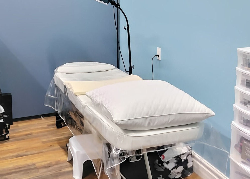 Relaxing spa room at Embellished Beauty - Dundalk 52 Main St E, Dundalk, Ontario, CA, ready for treatments.