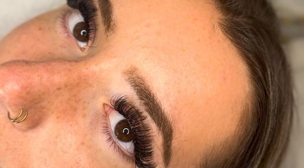 Close-up of striking eyelash extensions at Enhanced by El, Peldon, England, GB.