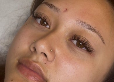 Close-up of eyelash extensions at Enhanced by El, Peldon, England, GB, showcasing flawless beauty enhancement.