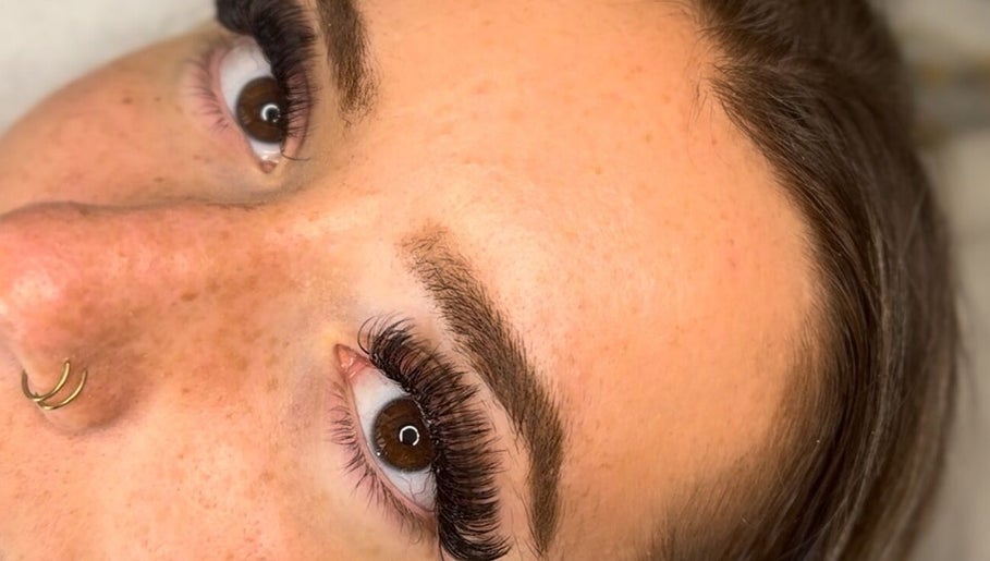 Close-up of lush eyelashes at Enhanced by El, Peldon, England, GB showcasing detailed beauty work.