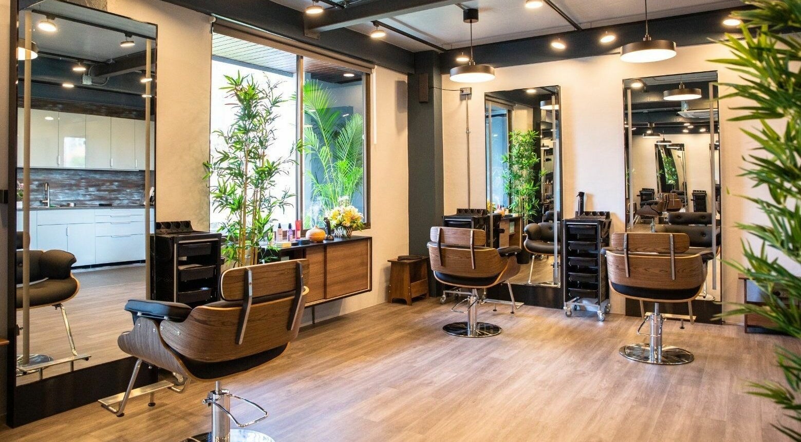 Luxurious salon interior at Industry Dtla Bkk, Krung Thep Maha Nakhon, showcasing modern design and comfort.