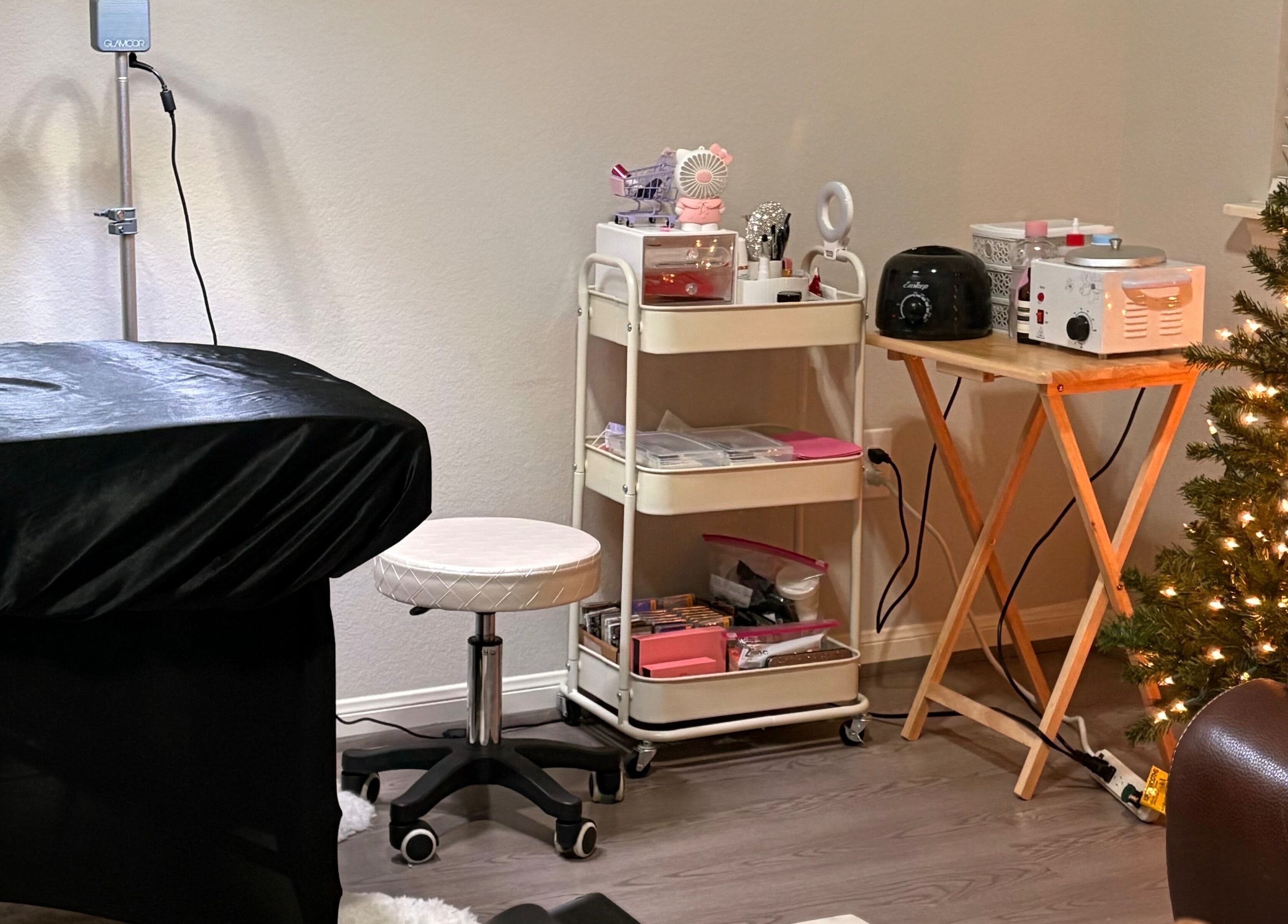 Elegance Studio treatment area with cozy setup, Houston, Texas, US.