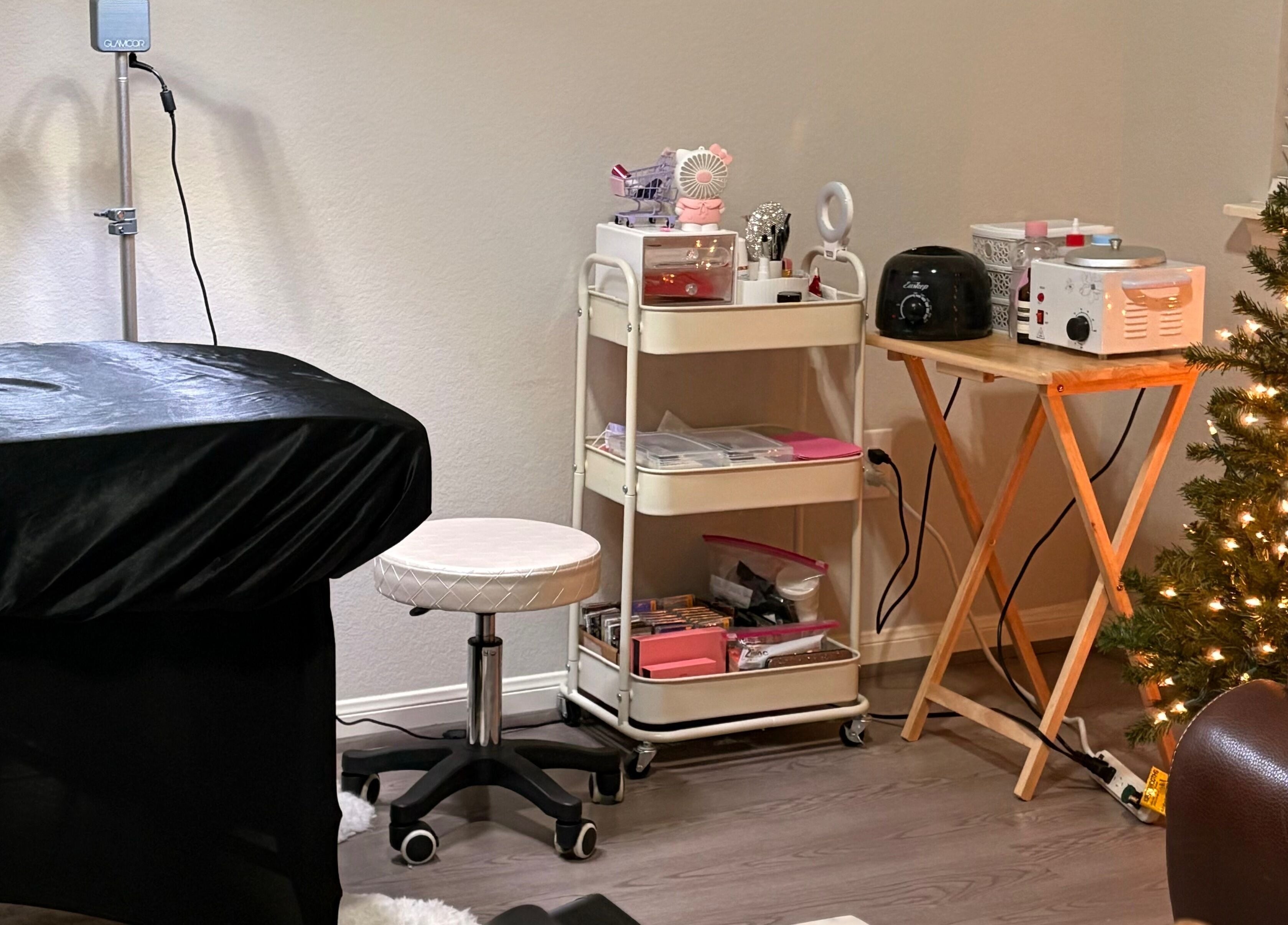 Elegance Studio treatment area with cozy setup, Houston, Texas, US.