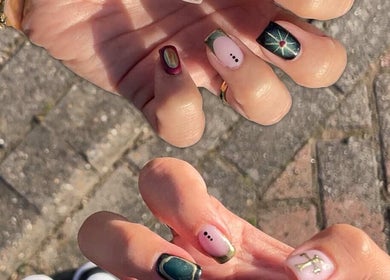 Close-up of artistic nail designs at Holly Coukham Nails and Brows, Hemsworth, England, GB.
