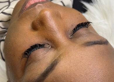 Close-up of elegant eyelash extensions at Shai Beauty Bar, Tunapuna, Tunapuna/Piarco Regional Corporation, TT.