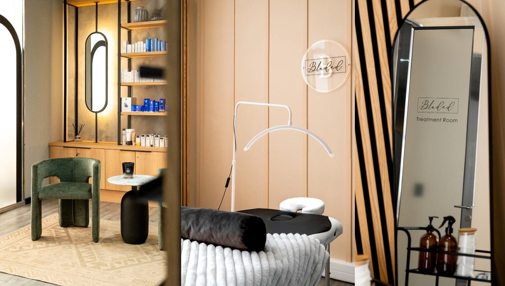 Elegant treatment space at Bladed Brow Artistry in Paarl, Western Cape, ZA with modern design and cozy ambiance.