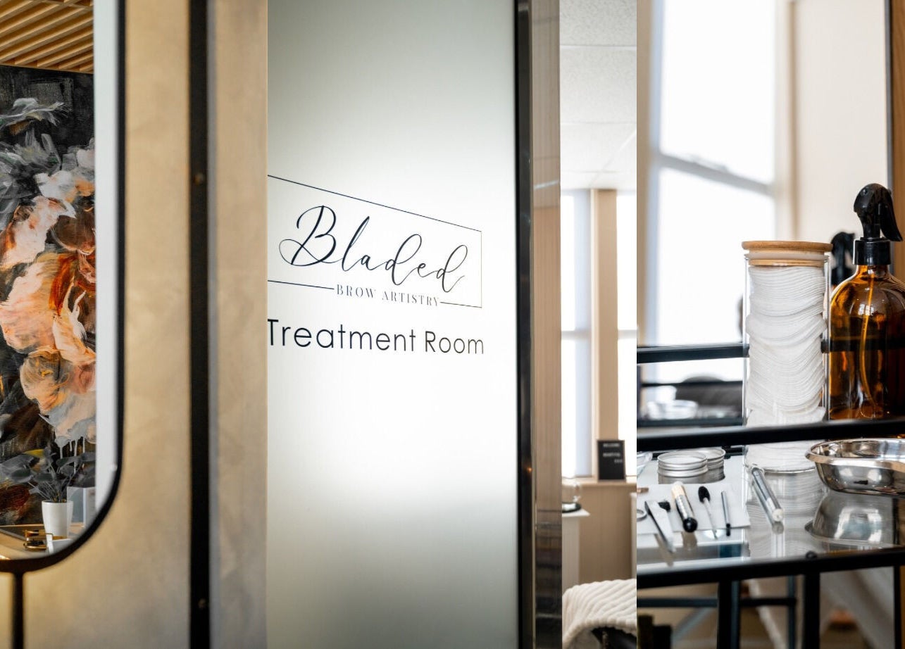 Elegant treatment room at Bladed Brow Artistry, Paarl, Western Cape, ZA, featuring a chic decor.